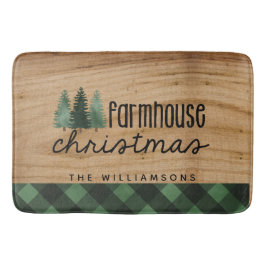Tapete De Banheiro Farmhouse Christmas Country Xadrez Family Name Woo