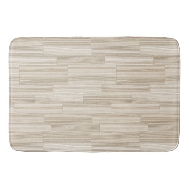 Tapete De Banheiro Farmhouse Country Natural Wood Plank Cute Patterno (Frente)