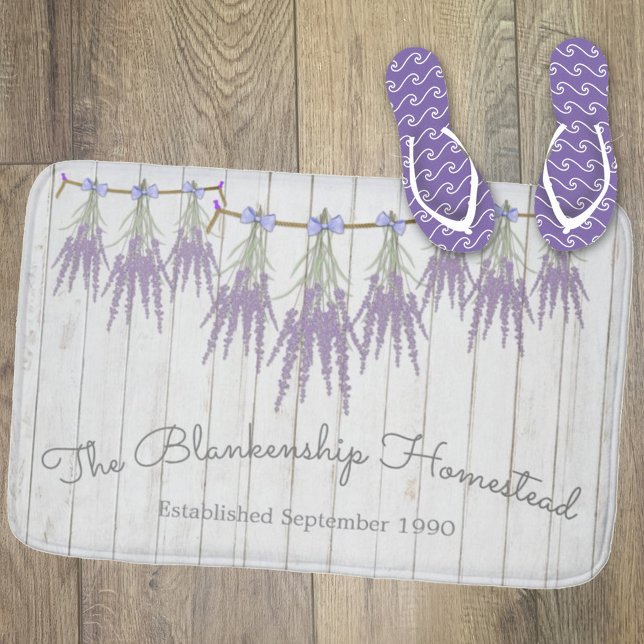 Tapete De Banheiro Farmhouse Lavanda Flower Bundks Personalizados (Criador carregado)