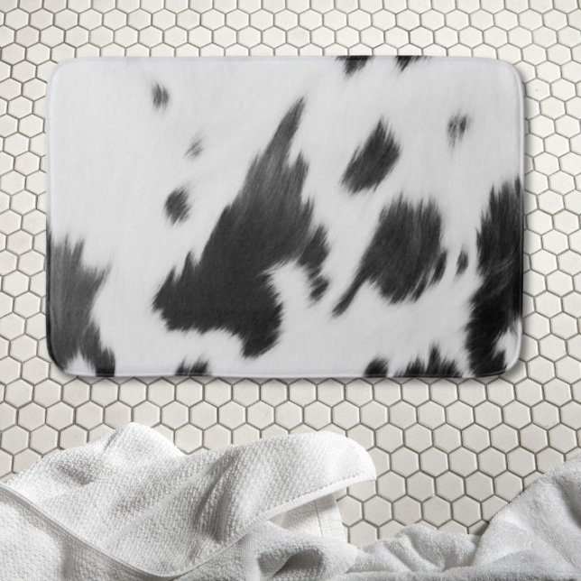 Tapete De Banheiro Farmhouse Russo Western Country Cowboy Impressão (Rustic Farmhouse Western Country Cowboy Cow Print Bath Mat)