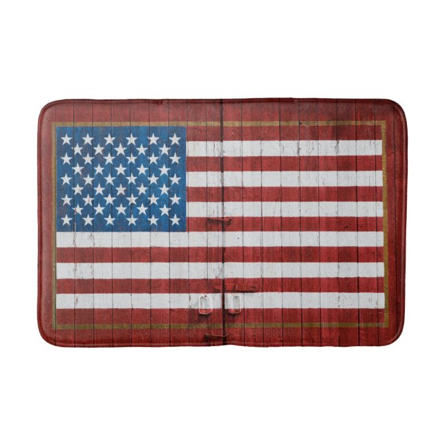 Tapete De Banheiro Farms | American Flag Barn Mural (Frente)