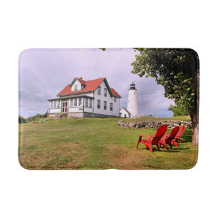 Tapete De Banheiro Farol da Ilha Bakers, Massachusetts Bath Mat