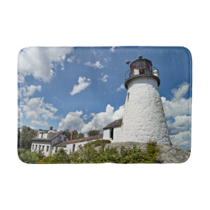 Tapete De Banheiro Farol da Ilha Queimada, Boothbay Harbor Maine