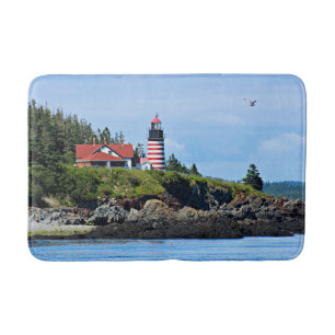 Tapete De Banheiro Farol de Cabeça de Quoddy Ocidental, Maine