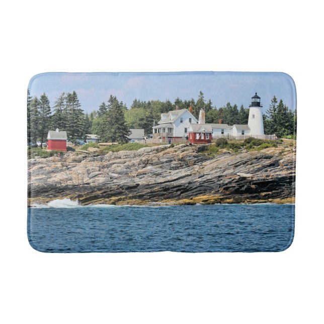 Tapete De Banheiro Farol De Ponto Pemaquide, Maine Bath Mat (Frente)