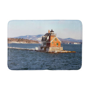 Tapete De Banheiro Farol do quebra-mar de Rockland, Maine