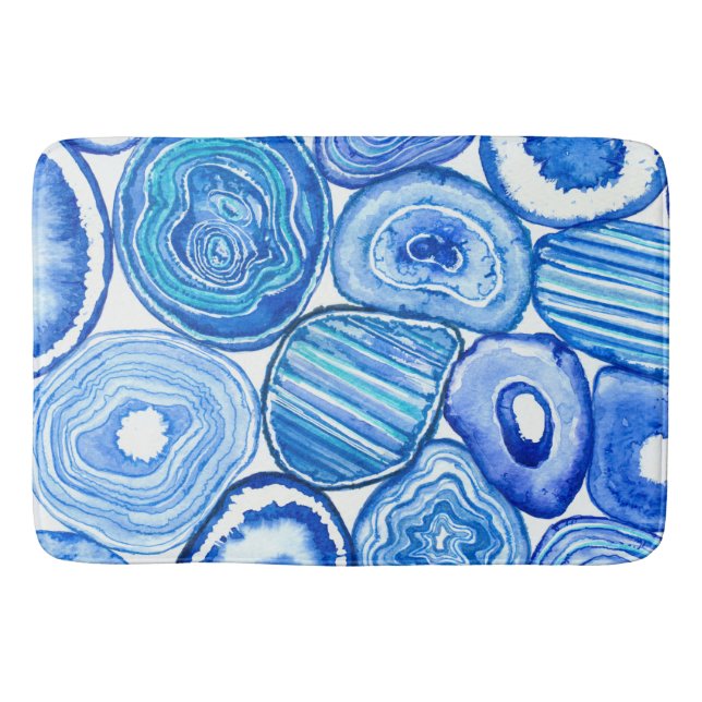 Tapete De Banheiro Fatias de agata azul (Frente)