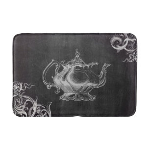 Tapete De Banheiro fazenda chalkboard french country tea pote