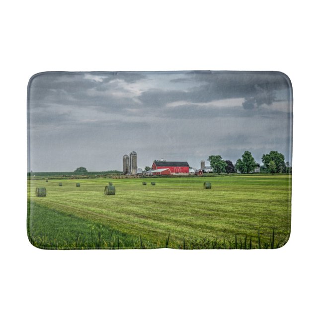 Tapete De Banheiro Fazendas | Red Barn & Silo em Primavera (Frente)
