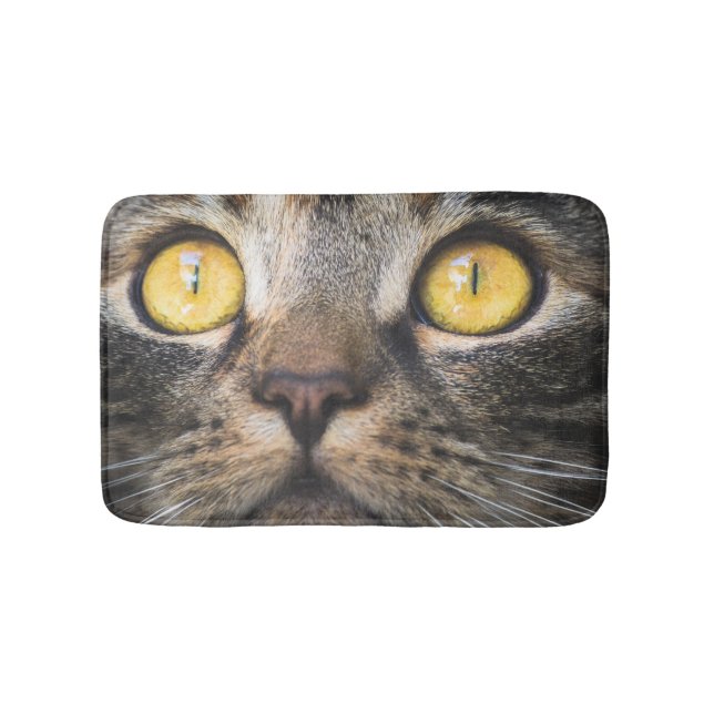 Tapete De Banheiro Fechamento de Gato com Olhos Amarelos (frente)