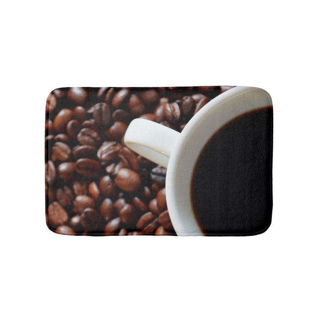 Tapete De Banheiro Feijões de café, Taça de café com café (frente)