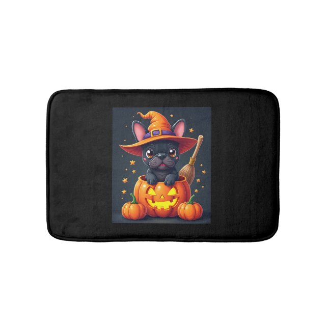 Tapete De Banheiro Feiticeira francesa Pumpkin Halloween Mens Mulhere (frente)