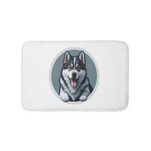 Tapete De Banheiro feliz Alaskan Malamute Puppy