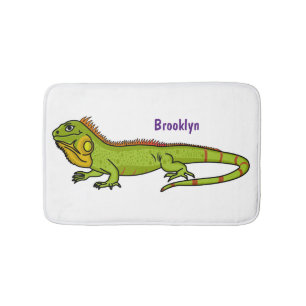 Tapete De Banheiro Feliz desenho da iguana verde
