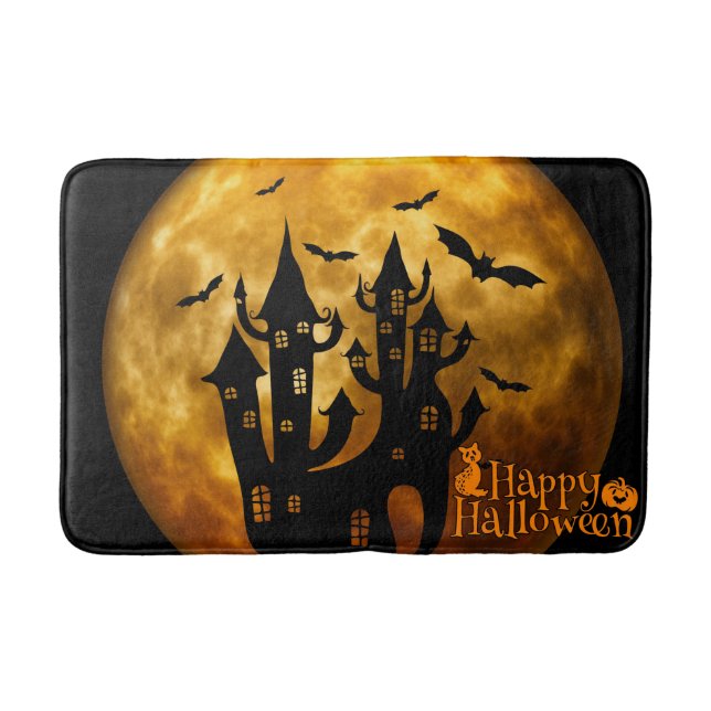 Tapete De Banheiro Feliz Dia das Bruxas (Lua Cheia) (Frente)