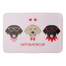 Tapete De Banheiro Feliz Dia dos Namorados Cachorros do Labrador Retr