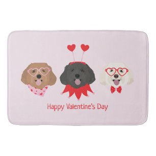 Tapete De Banheiro Feliz Dia dos Namorados Maltipoo Cães