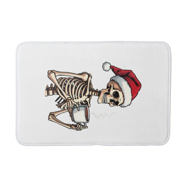 Tapete De Banheiro Feliz Halloween Esfregando Papais noeis de Natal (Frente)