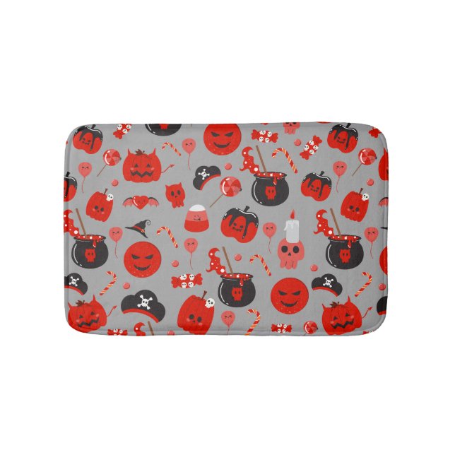 Tapete De Banheiro Feliz Halloween Fantasma Personalizado Bath Mat (frente)
