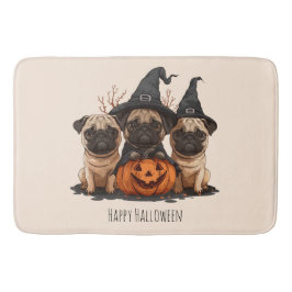 Tapete De Banheiro Feliz Halloween Pugs Jack O Lanternas