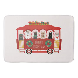 Tapete De Banheiro Feliz Natal dos Gatos