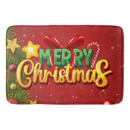 Tapete De Banheiro Feliz Natal Feliz Natal Vermelho, feriado verde