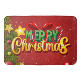 Tapete De Banheiro Feliz Natal Feliz Natal Vermelho, feriado verde