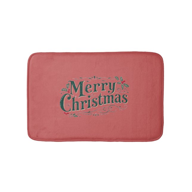 Tapete De Banheiro Feliz Natal Feriado Bath Mat (frente)