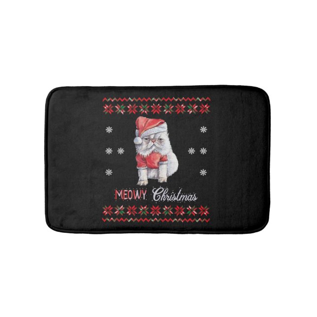 Tapete De Banheiro Feliz Natal, Gato Amo Feliz Natal (frente)