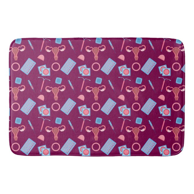 Tapete De Banheiro Feminista de Padrão de Contracepção (Frente)