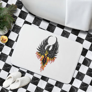 Tapete De Banheiro Fênix Ardente Ascendente Pássaro de Fogo Chamas Tr