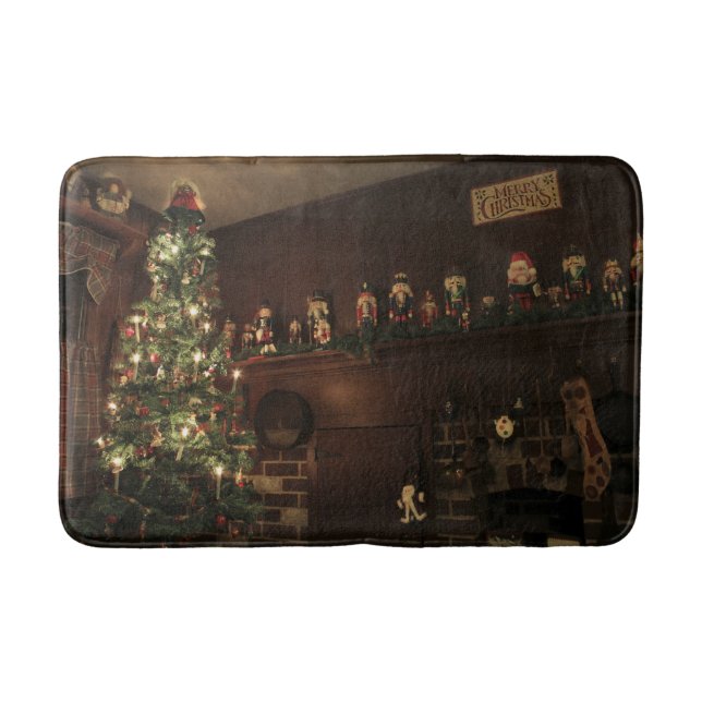 Tapete De Banheiro Feriado de Natal primitivo no País Colonial (Frente)