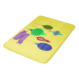 Tapete De Banheiro Feriados Felizes e Ornamentos de Travamento Banner