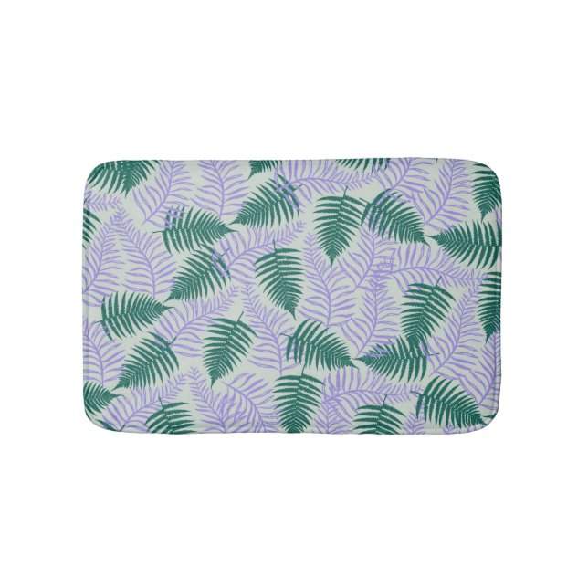 Tapete De Banheiro Fern roxo verde deixa padrão de flores retrô 70s (frente)