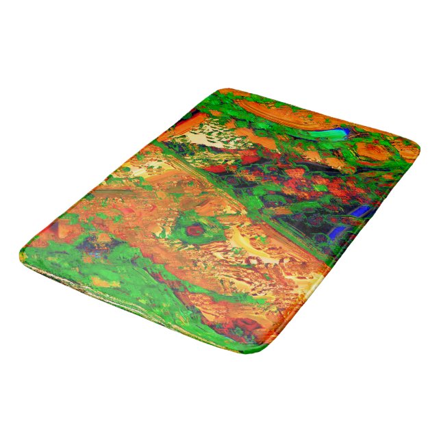 Tapete De Banheiro Festa de máscara ou carnaval de tintas, laranja e  (Angulado)