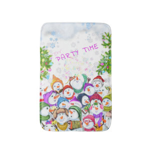 Tapete De Banheiro Festa de Natal Snowmans Bath Mat
