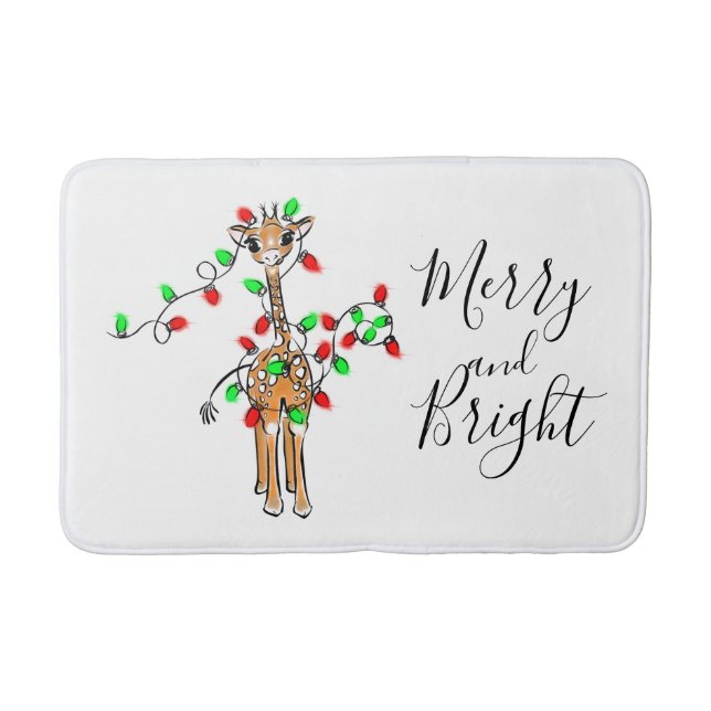 Tapete De Banheiro Festas festivas Girafa, luzes verdes avermelhadas (Frente)