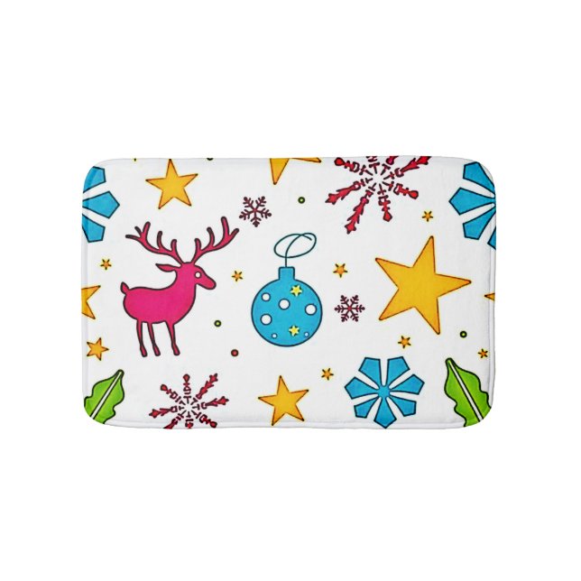 Tapete De Banheiro Festive Reindeer Magic Pattern Design (frente)