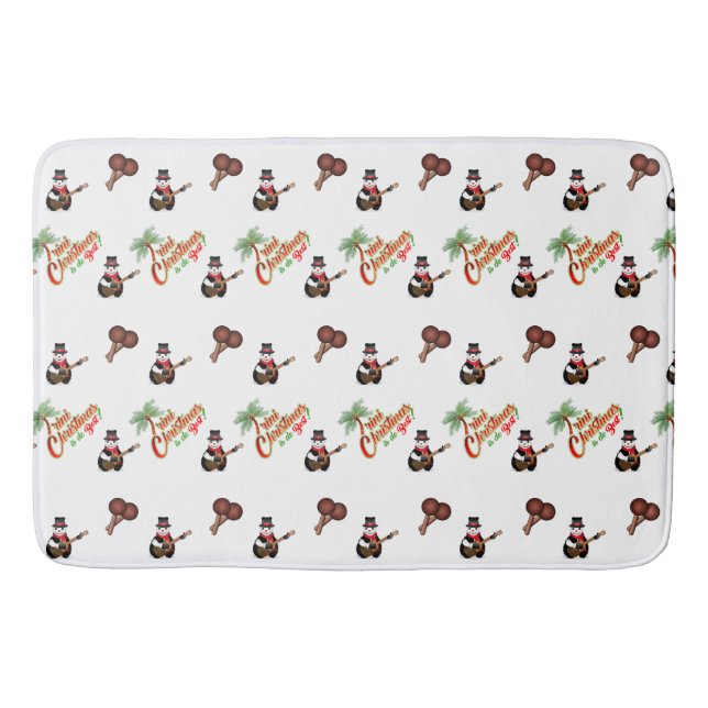 Tapete De Banheiro FESTIVE Trini Natal em BRANCO (Frente)