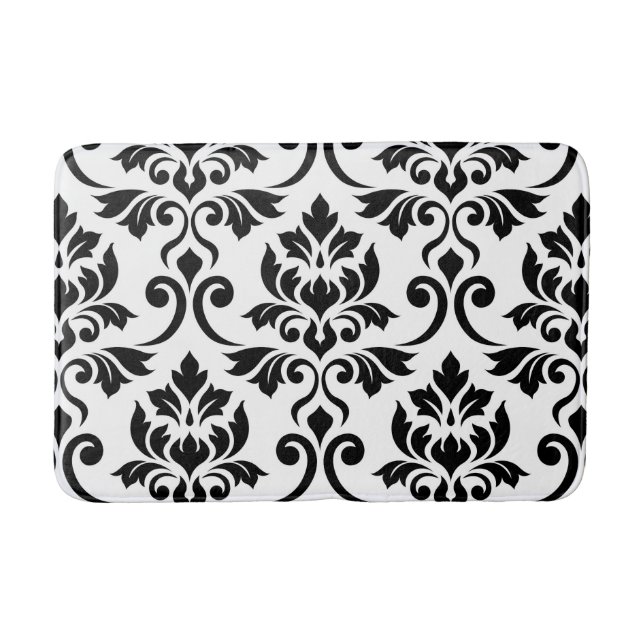 Tapete De Banheiro Feuille Damask Lg Patterno Black (Frente)