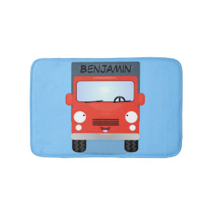 Tapete De Banheiro Figura de desenho animado de caminhão vermelho-bra