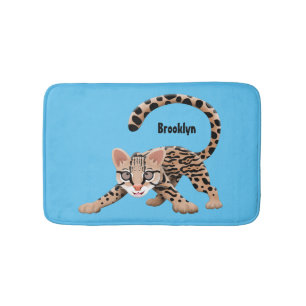 Tapete De Banheiro Figura de desenho animado de ocelot bonito