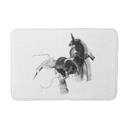 Tapete De Banheiro Figura Digital Unicorn - Cor de fundo personalizad