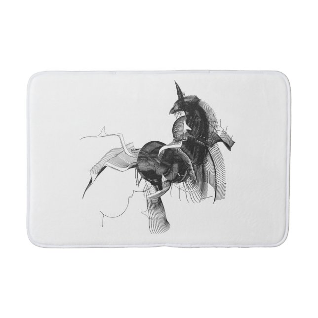 Tapete De Banheiro Figura Digital Unicorn - Cor de fundo personalizad (Frente)