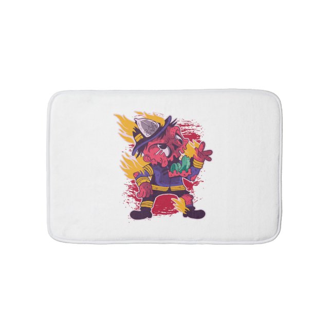 Tapete De Banheiro Figurino do Halloween Happy Halloween Bombeiro (frente)