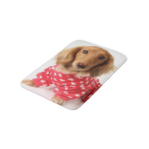 Tapete De Banheiro Filhote de cachorro do Dachshund que veste o