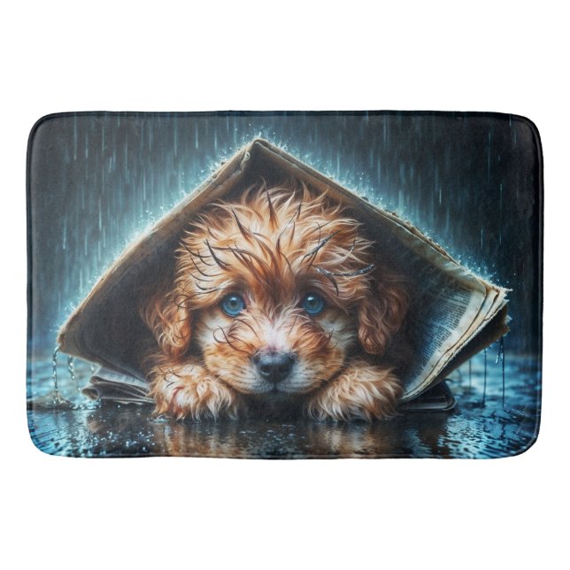 Tapete De Banheiro Filhote molhado e liso que procura calor e confort (Frente)