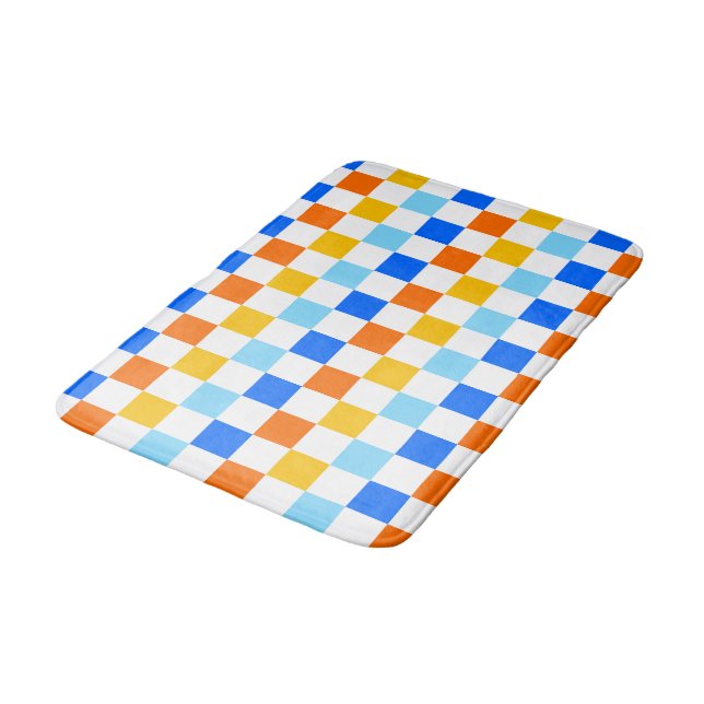 Tapete De Banheiro Fire and ice checkerboard pattern (Angulado)