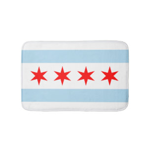 Tapete De Banheiro Flag of Chicago, Illinois Bathroom Mat