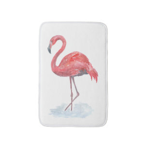 Tapete De Banheiro Flamingo cor-de-rosa, aguarela.